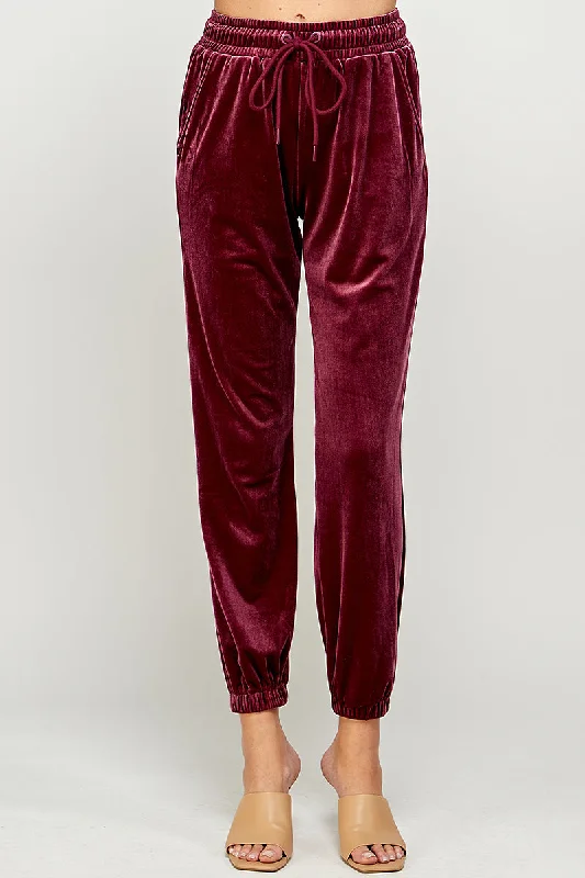 Mauve Velvet Lounging  Pants