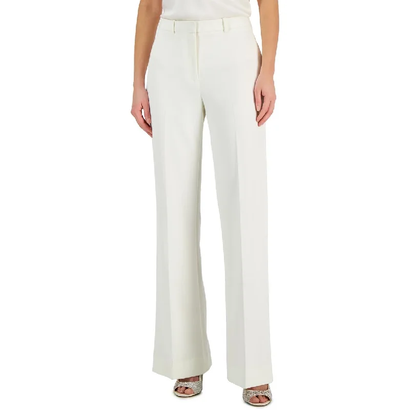 Donna Karan Womens High Rise Solid Wide Leg Pants