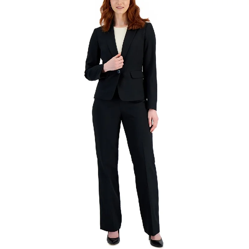 Le Suit Womens Petites Georgette Flat Front Suit Pants