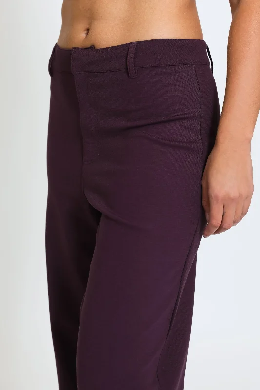 SUPER HIGH RISE WIDE LEG TROUSER - PLUM