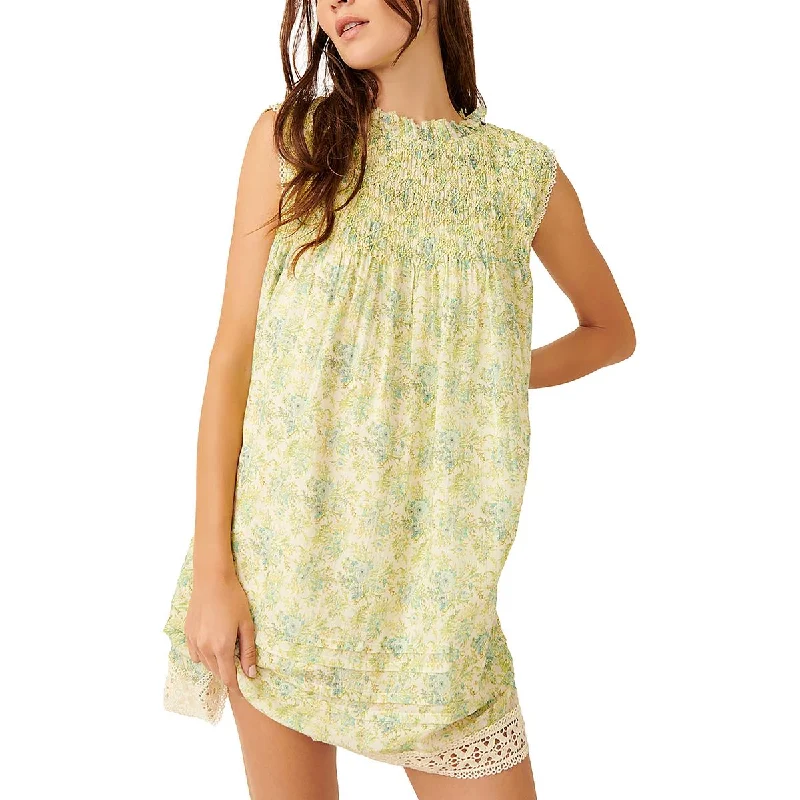 Free People Womens Shea Floral Print Mini Mini Dress