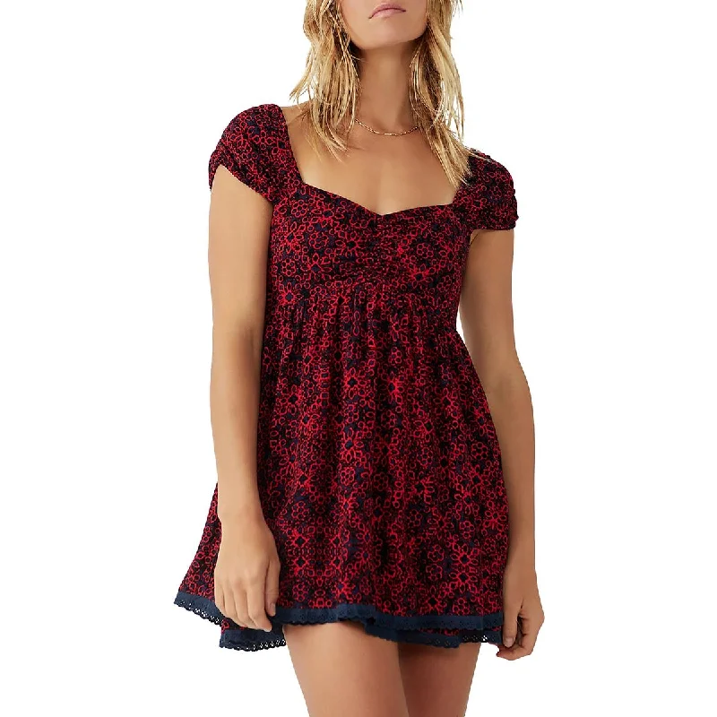 Free People Womens Tabitha Printed Short Mini Dress