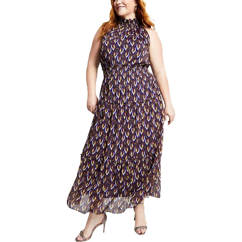 Taylor Womens Plus Tiered  Maxi Dress