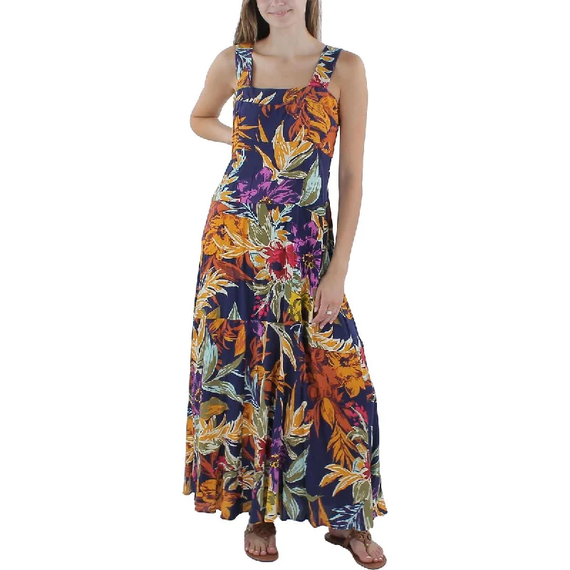 Vince Camuto Womens Floral Print Rayon Maxi Dress