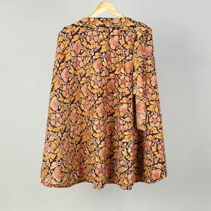 Orange - Block Printed Cotton Wrap Around Kalamkari Skirt 15