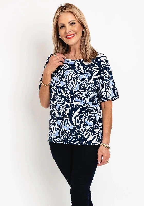 Fran 203561 Fedot Round Neck Print Top