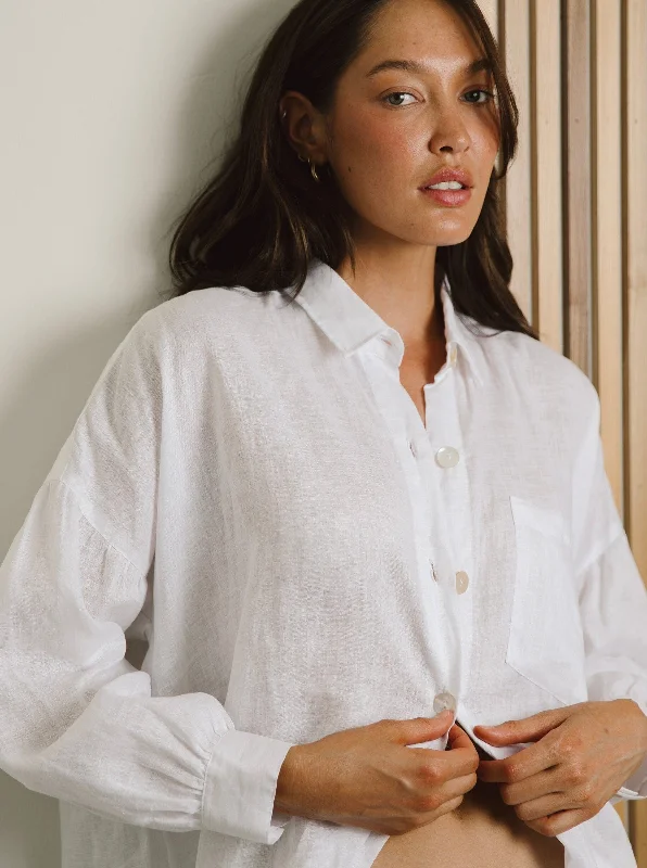 Nusa Button Up Top - Ivory