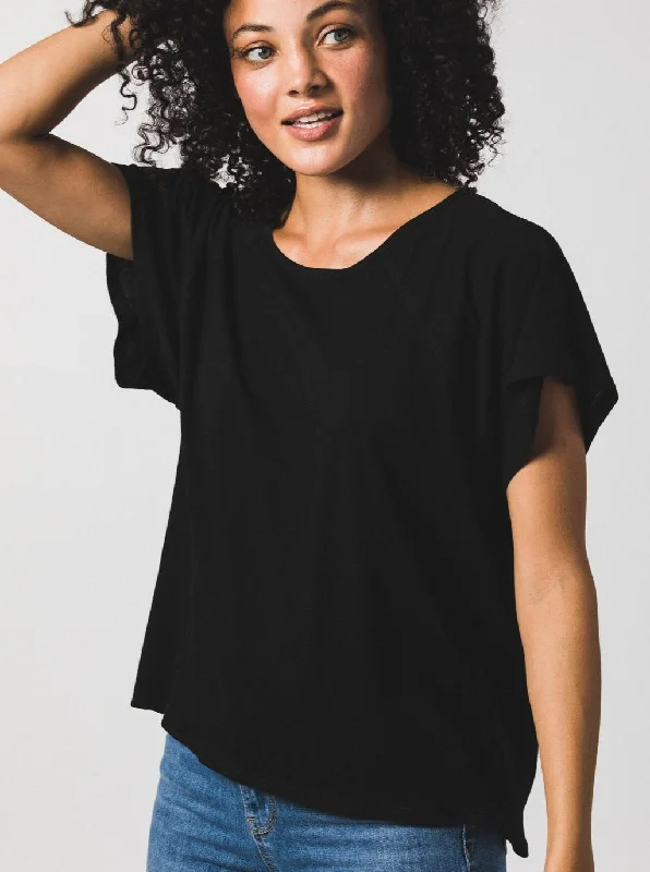 Women's Raglan Crew - Black